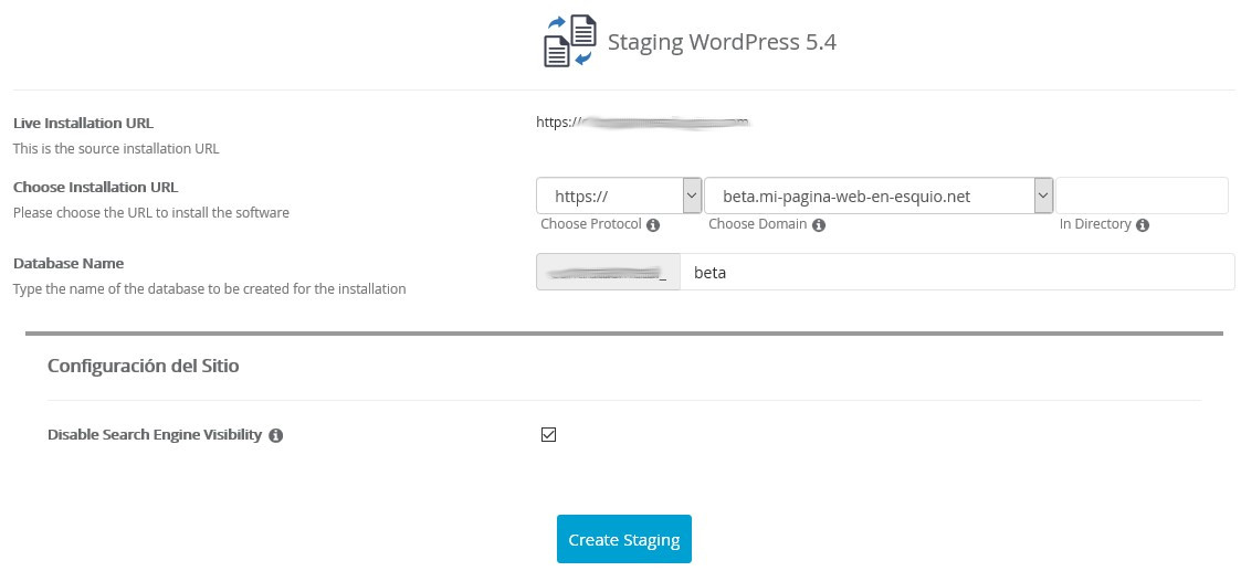 Staging en Wordpress